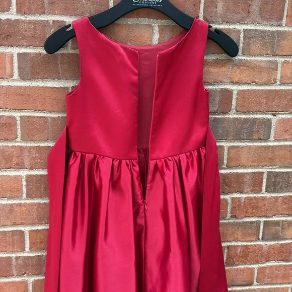 Elegant Red Kids Dress with Bow - Picture 6 of 7